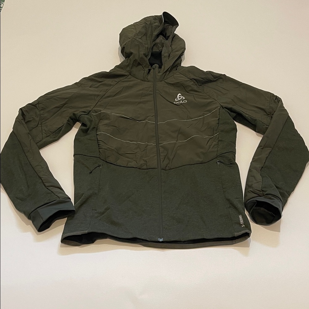 Odlo Men's Hooded Run Easy S-Thermic Performance Jacket - Forest Green